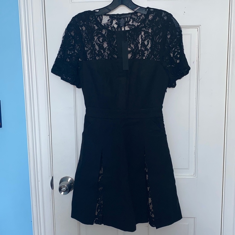 thomas wylde black lace mini dress